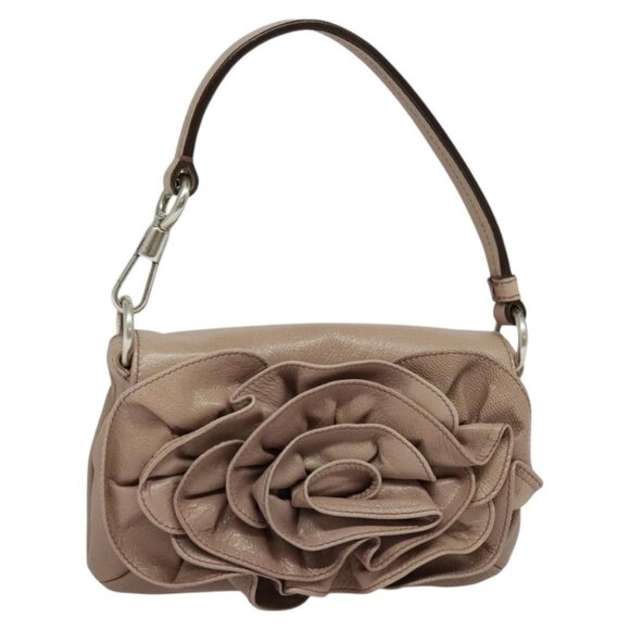 SAINT LAURENT Accessory Pouch Leather Beige Silver Auth - Picture 6 of 16